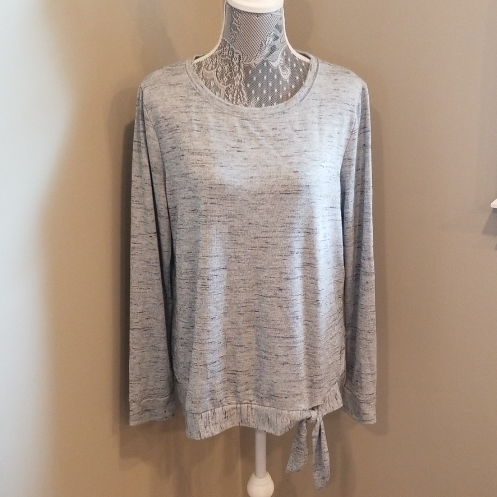 Croft & Barrow large long sleeve top w/ tie front